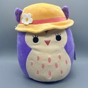 2 for $13- 2023 NWT “Holly” w Bucket Hat 8-Inch Squishmallow Plush - Purple Owl